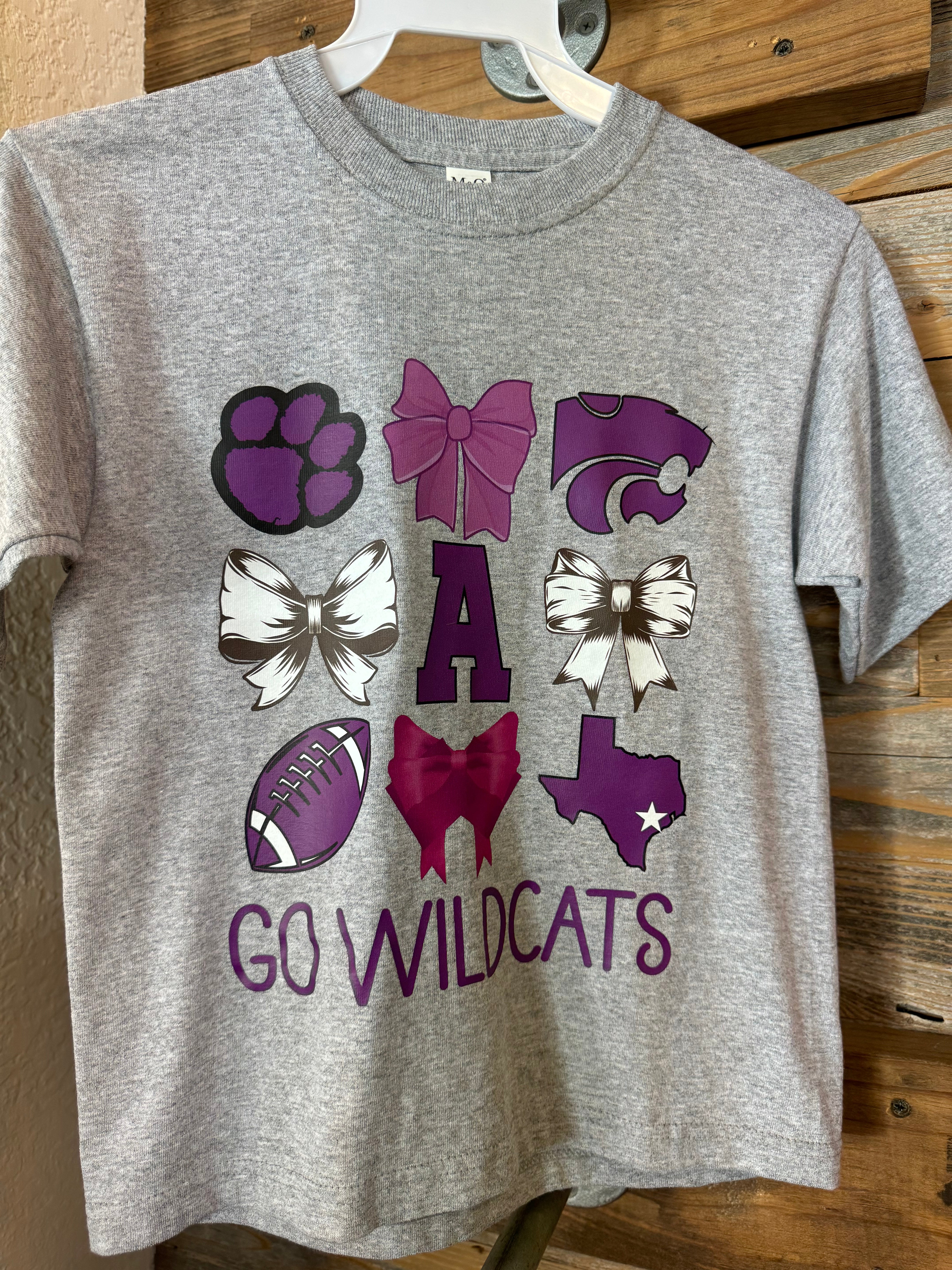 Kids Go Wildcats Bow Tee